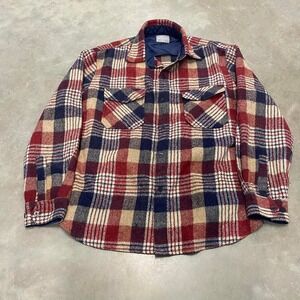 1970s Vintage plaid wool button up shirt